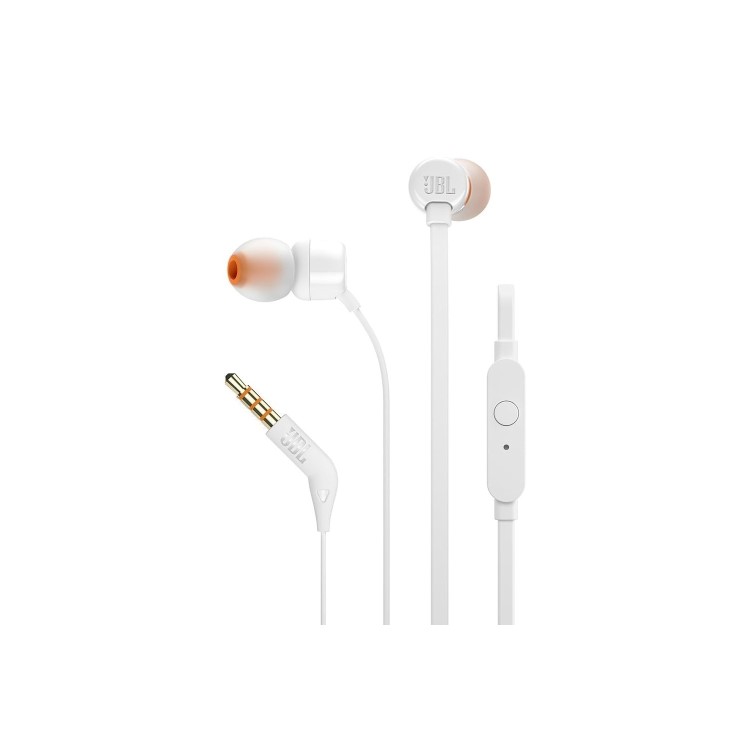 JBL T160 in-Ear Headphones with Mic White