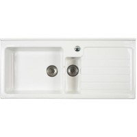 Astracast JE15WHHOMESKR Jersey 1.5 Bowl Right Hand Drainer Ceramic Sink in White