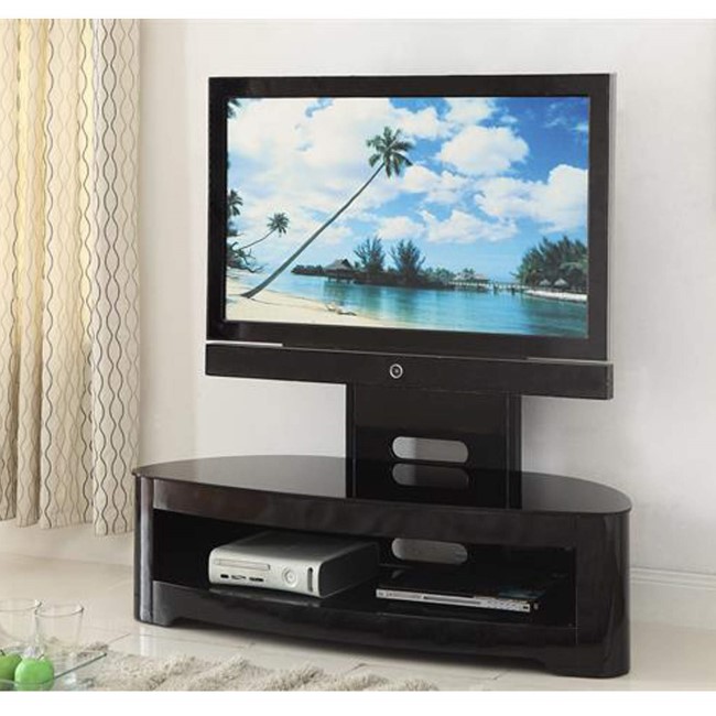 Jual Furnishings Black High Gloss Cantilever TV Stand