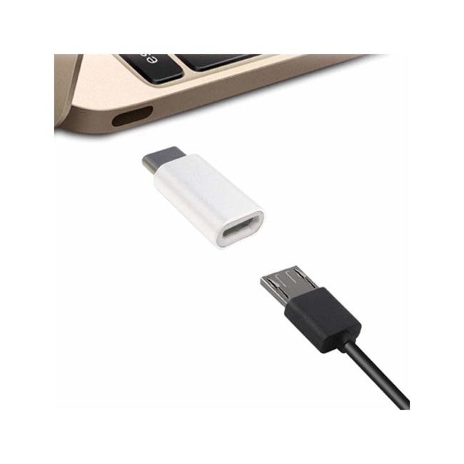 Jivo Micro USB to USB-C Adaptor- White
