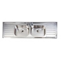 Astracast JI1853DD Jade Double Bowl Double Drainer Satin Steel Sink