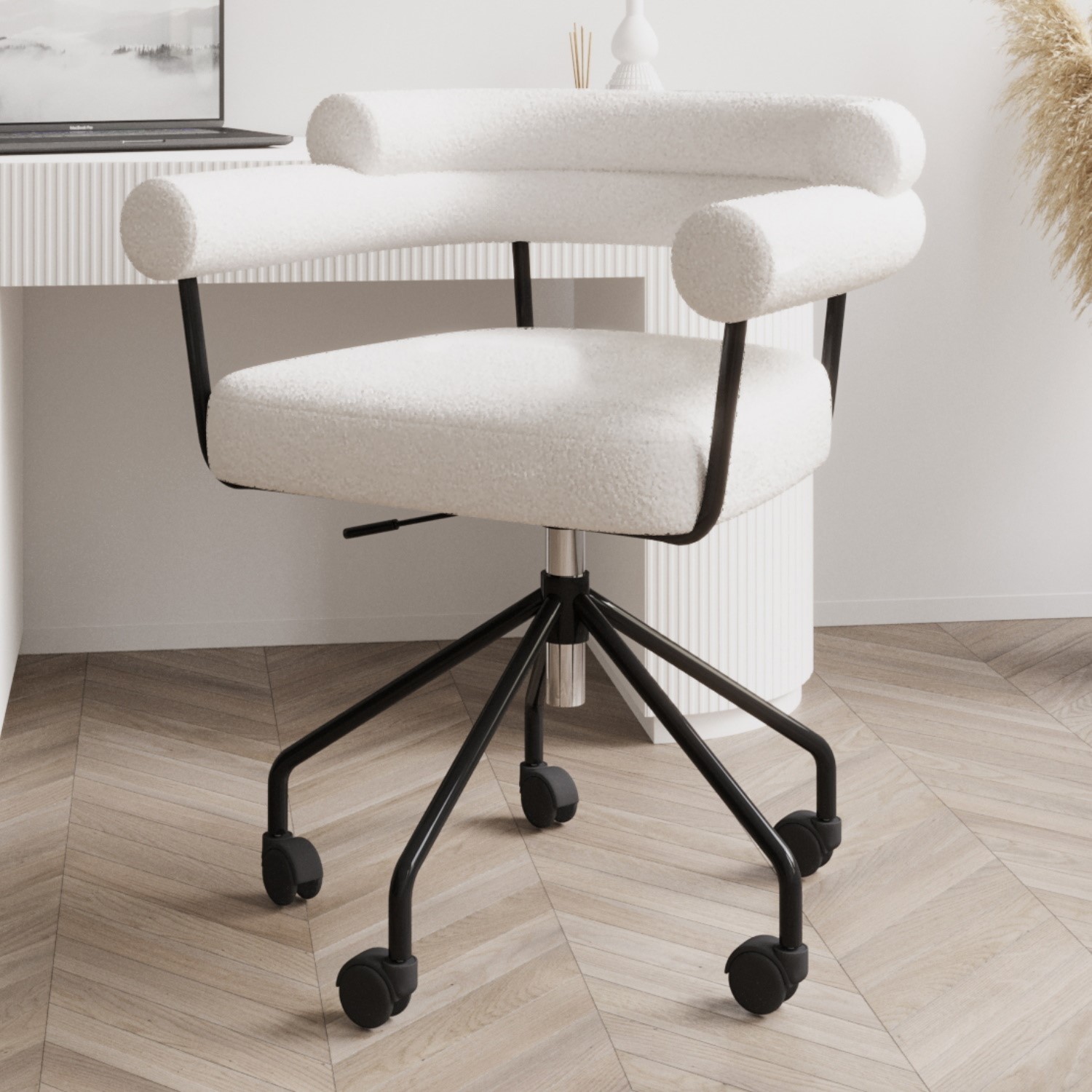 Cream swivel on sale office chair