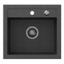 Single Bowl Speckled Black Undermount Granite Composite Utility Sink - De Santii
