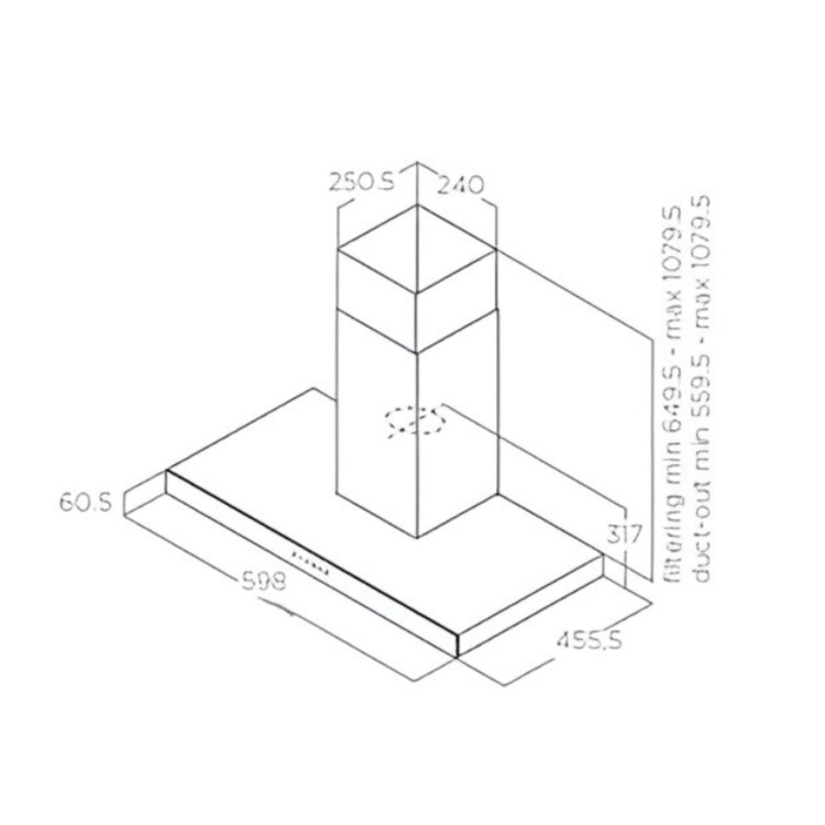Elica 60cm Chimney Cooker Hood - Stainless Steel