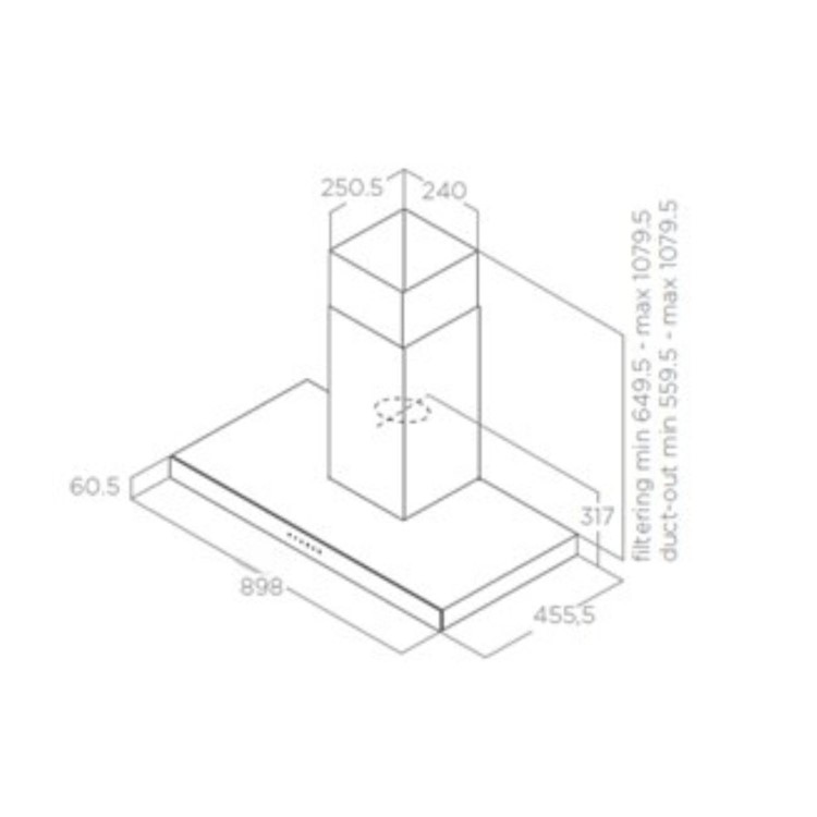 Elica 90cm Chimney Cooker Hood - Stainless Steel