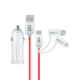 Juice Multi Port In-Car Charger - Micro USB/USB-C/Lightning - 1A