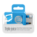 JUI-MAINS-3PORT-3.4A-BLU Triple juice USB Mains Charger - Blue