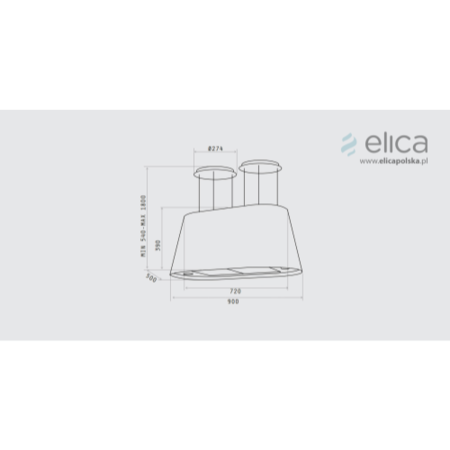 Elica JULIETTE 90cm Ceiling Mounted Decorative Cooker Hood