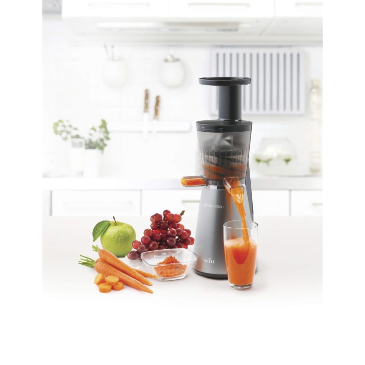 Witt Juicepresso-BR Slow Juicer and 2 x 1.4 L Jugs - Red and Black