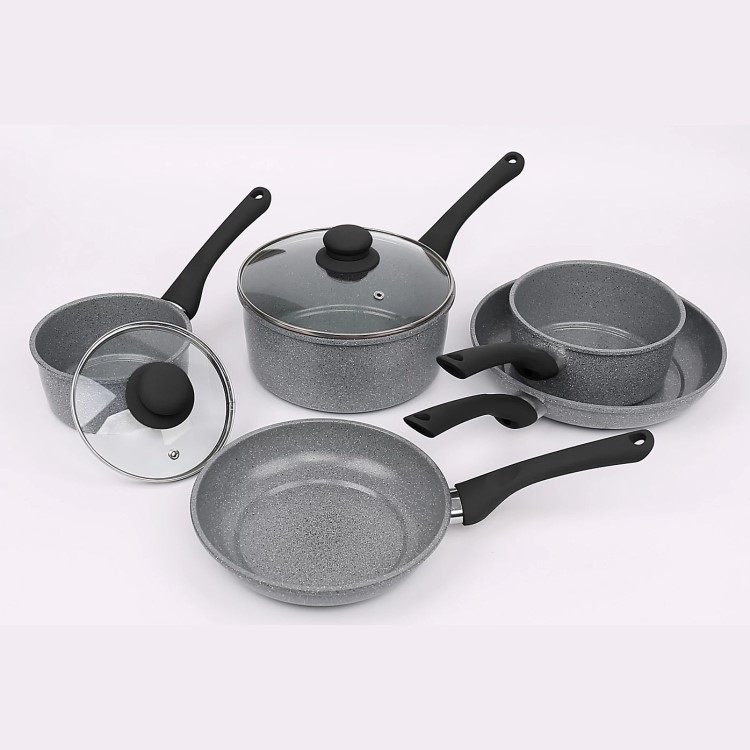 De Santii 5 Piece Forged Carbon Steel Pan Set - Grey