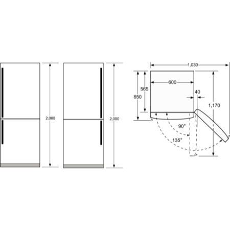 Neff K5885X4GB Frost Free Freestanding Fridge Freezer in stainless steel doors