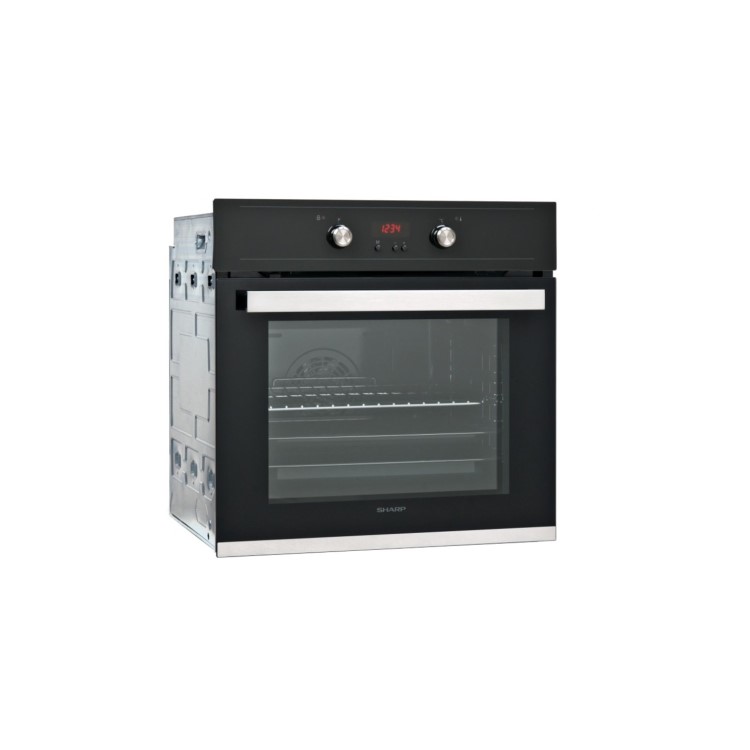 Sharp K61D27BM1 Multifunction Electric Single Oven With Pyrolytic Cleaning Black