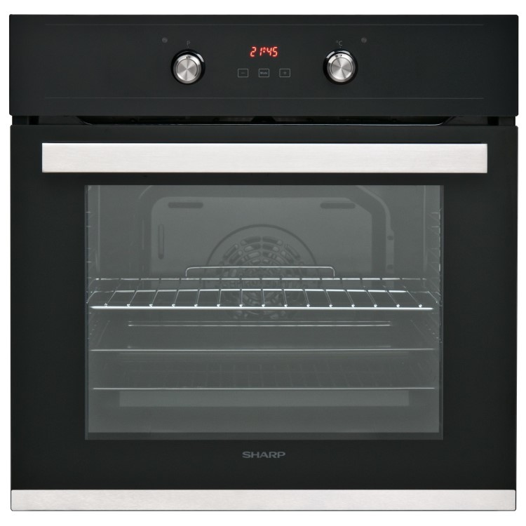 Sharp K69FABK 69L Built-in Single Fan Oven With Touch Control Timer - Black