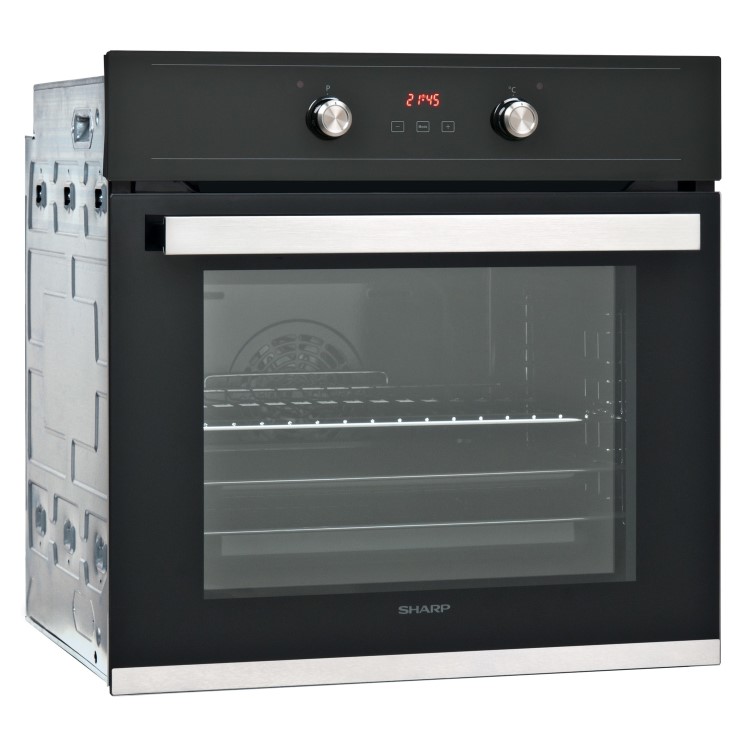 Sharp K69FABK 69L Built-in Single Fan Oven With Touch Control Timer - Black