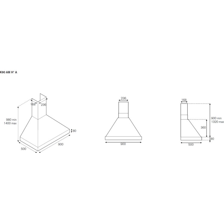 Bertazzoni K90-AM-HVI-A Master 90cm Chimney Cooker Hood Burgundy
