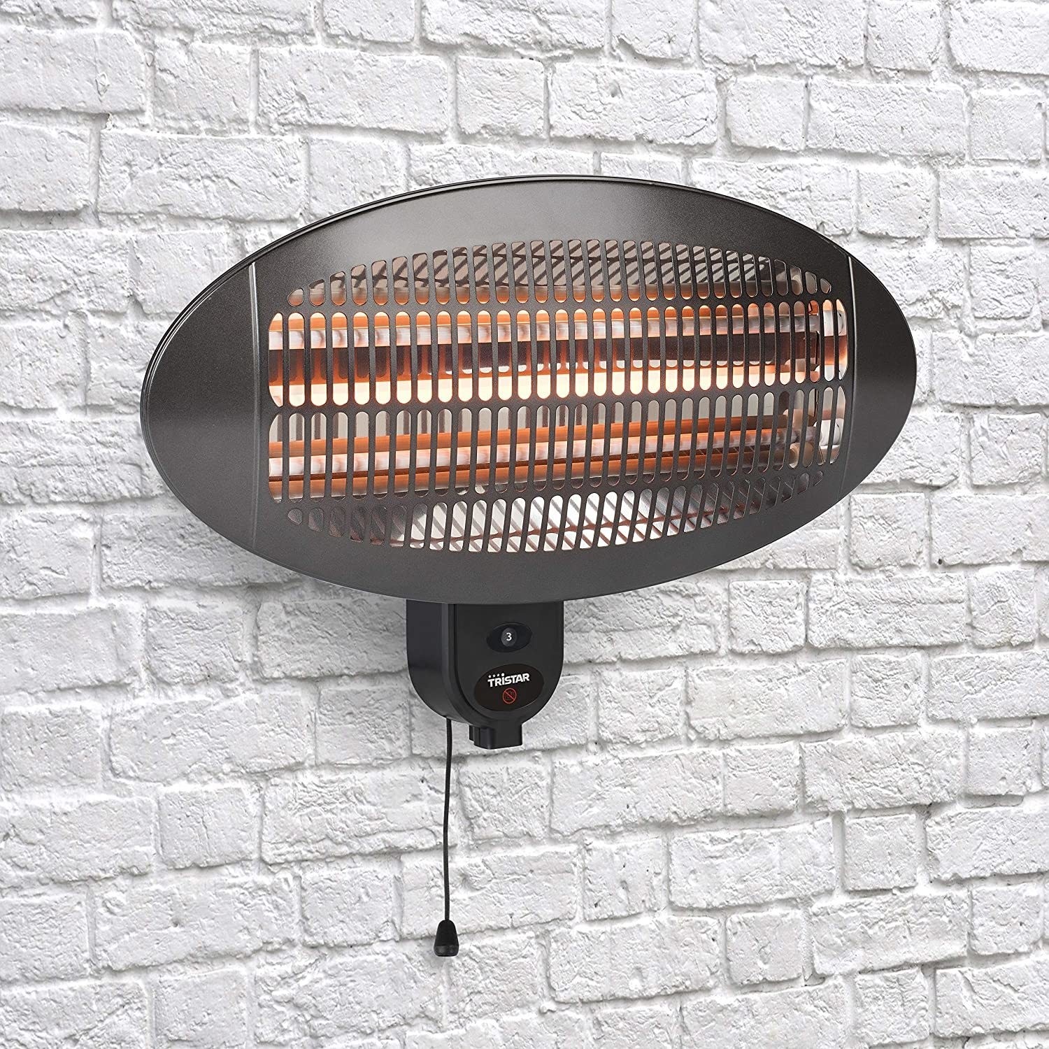 Tristar KA-5286 Wall Mounted Electric Patio Heater - 2kW with 3 Heat Settings