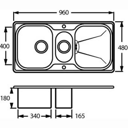 CDA KA42SS 1.5 Bowl Stainless Steel Sink