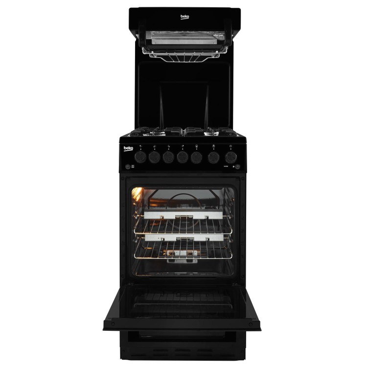 Beko 50cm Gas Cooker With Eye Level Grill - Black