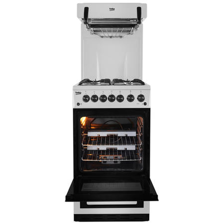 GRADE A2 - Beko KA52NES 50cm Single Oven Gas Cooker With Eye Level Grill - Silver