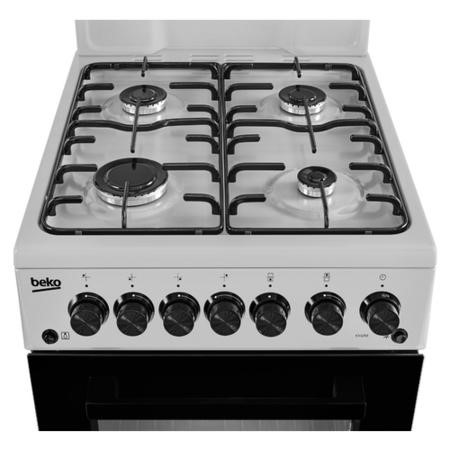 Silver Beko KA52NES 50cm Single Oven Gas Cooker With Eye Level Grill 