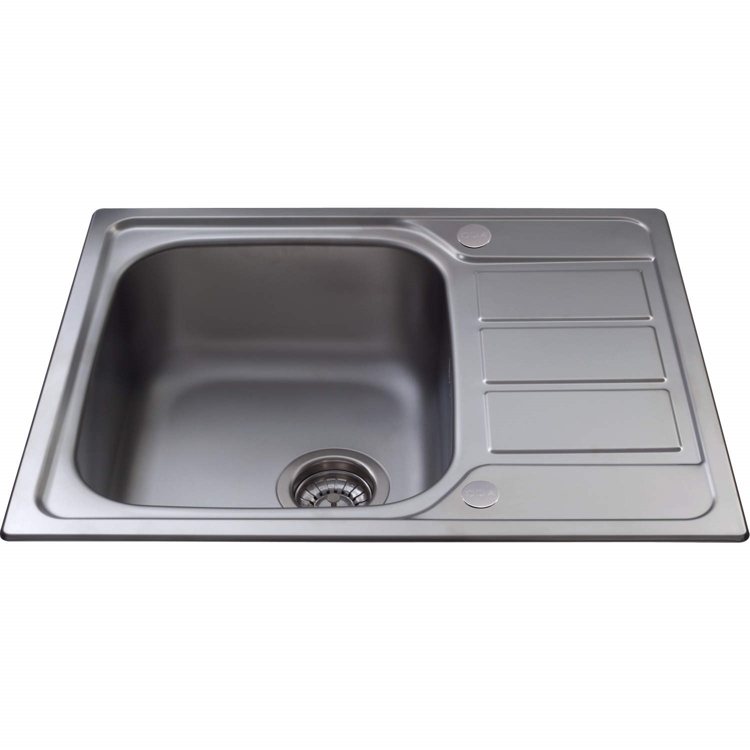 Single Bowl Inset Chrome Stainless Steel Kitchen Sink with Reversible Drainer - CDA