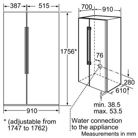 SIEMENS KA62DP90GB Side-by-side With Ice And Water Dispenser iQ700  in Stainless steel