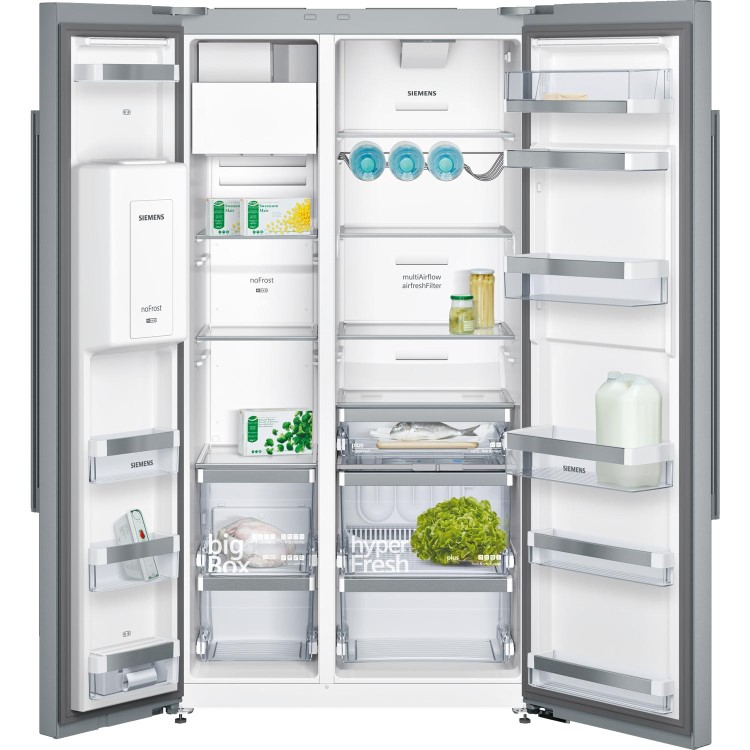 Siemens KA92DAI20G Side by Side Fridge Freezer in Inox-easyclean