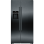 Siemens KA92DHXFP iQ700 American Side-by-side Fridge Freezer With Ice & Water Dispenser & Internal Cameras - Antifingerprint Black Steel
