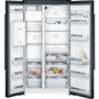 Siemens KA92DHXFP iQ700 American Side-by-side Fridge Freezer With Ice & Water Dispenser & Internal Cameras - Antifingerprint Black Steel