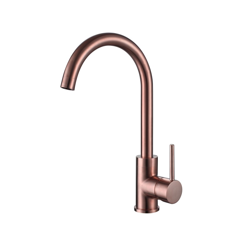 Reginox Copper Single Lever Swan Neck Kitchen Mixer Tap - Kalix Copper