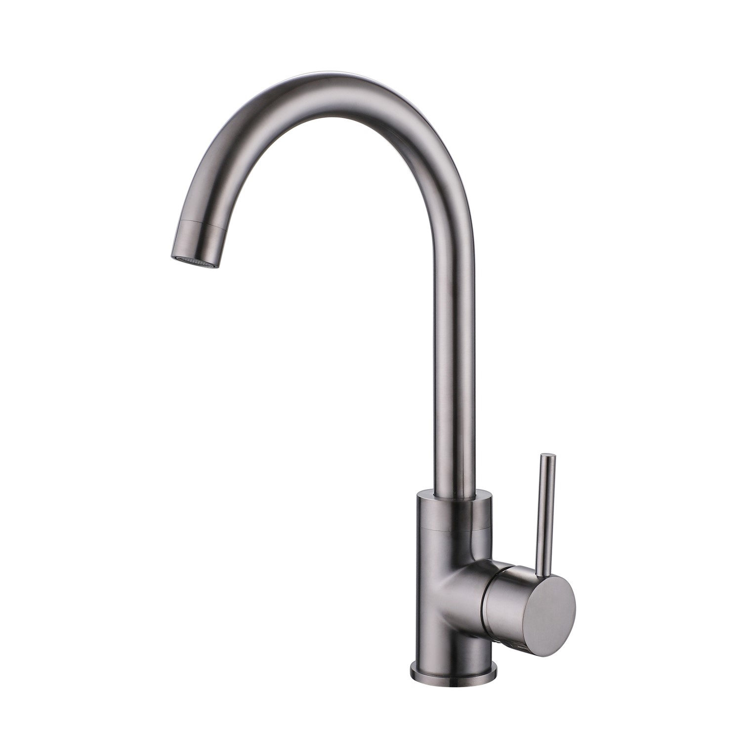 Reginox Grey Single Lever Swan Neck Kitchen Mixer Tap in Kalix Gunmetal