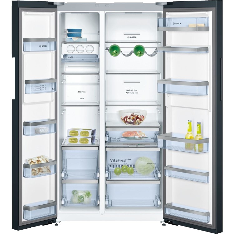 Bosch KAN92LB35 Side by Side Fridge Freezer in Black