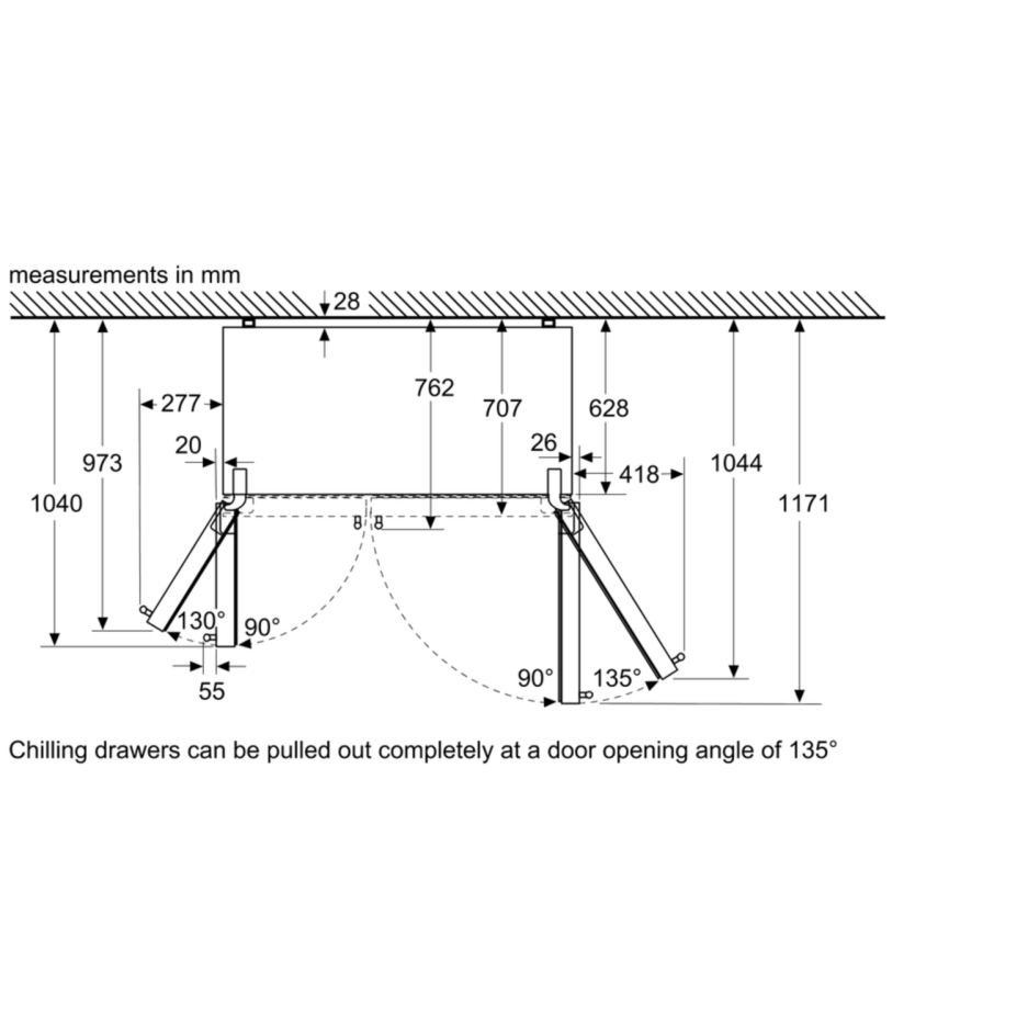 Bosch KAN93VIFPG Serie 4 American Sidebyside Fridge Freezer