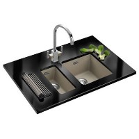 Franke KBG110_16-34CFDP Kubus Undermount 1.5 Bowl Granite Sink and Tap Designer Pack