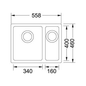 Franke KBG160OX Kubus Undermount 1.5 Bowl Fragranite Composite Sink - Onyx