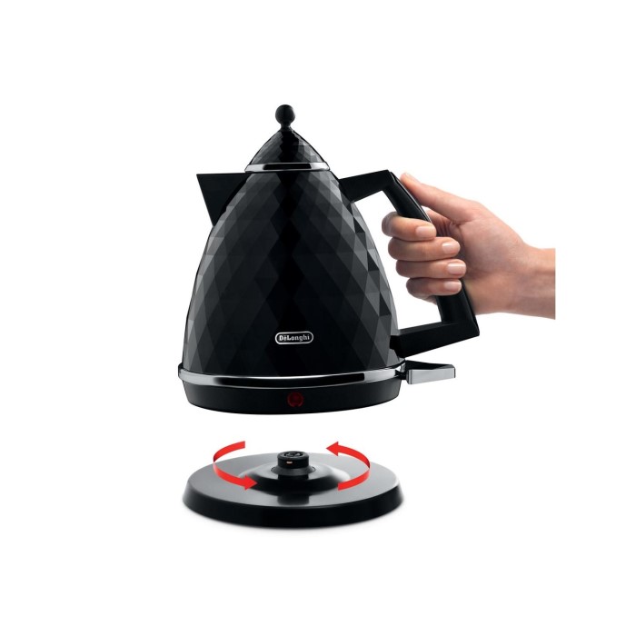 Delonghi KBJ3001.BK Brillante Cordless Kettle Black Appliances Direct