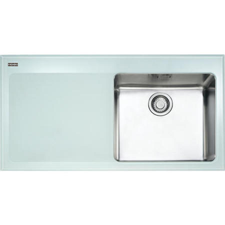 Franke KBV611LAQ Kubus Single Bowl Sink with Glass Drainer - LH