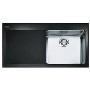 Franke KBV611LBK Kubus Single Bowl Left Hand Drainer Black Glass Sink