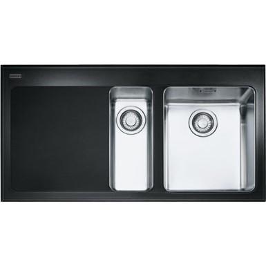 Franke KBV651LBK Kubus 1 And A Half Bowl Sink - LH Drainer