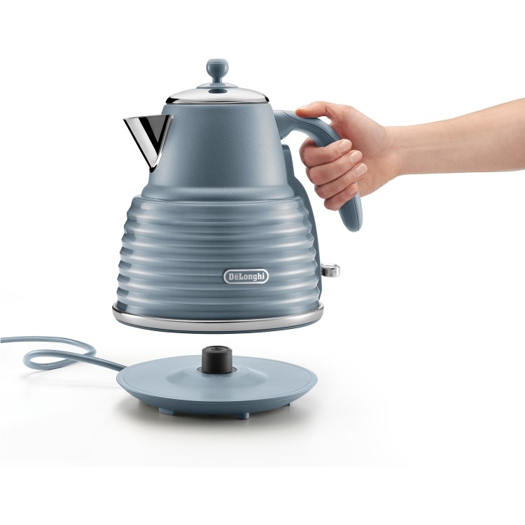 Delonghi Scolpito Kettle and Toaster Set - Azure Blue