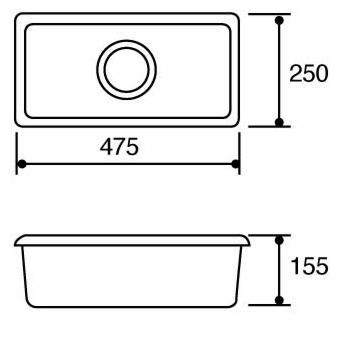 CDA KC41WH Ceramic Undermount Single Half Bowl Sink