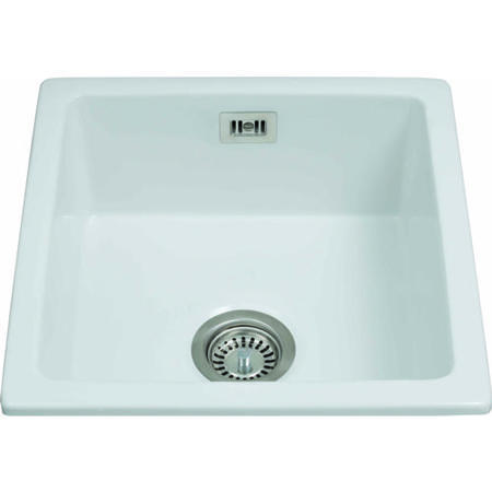 CDA KC42WH Ceramic Undermount Single Bowl Sink