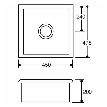 CDA KC42WH Ceramic Undermount Single Bowl Sink