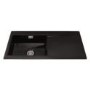 CDA KC73BL Single Bowl Reversible Ceramic Sink in Black