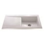 CDA KC73WH Single Bowl Reversible Ceramic Sink in White