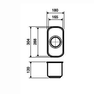 GRADE A1 - CDA KCC21SS Undermount Small Bowl Sink