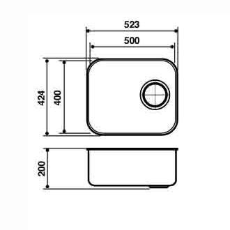 GRADE A1 - As new but box opened - CDA KCC24SS Undermount Sink
