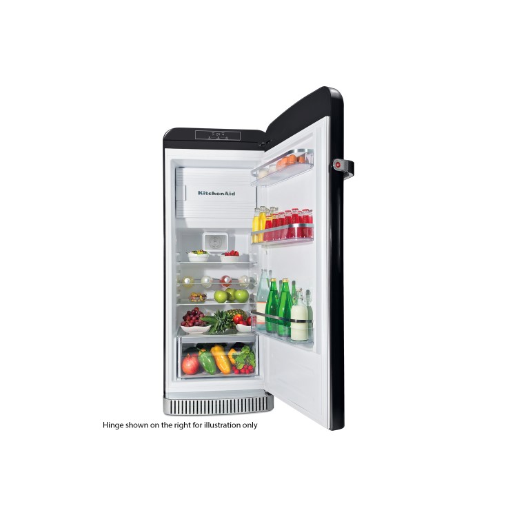 Kitchen Aid KitchenAid KCFMB60150L Iconic Retro Freestanding Fridge Left Hand Hinge - Onyx Black
