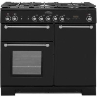 Refurbished Rangemaster Kitchener KCH100DFFBLC 100cm Dual Fuel Range Cooker Black Refurbished Rangemaster Kitchener KCH100DFFBLC 100cm Dual Fuel Range Cooker Black