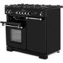Refurbished Rangemaster Kitchener KCH100DFFBLC 100cm Dual Fuel Range Cooker Black